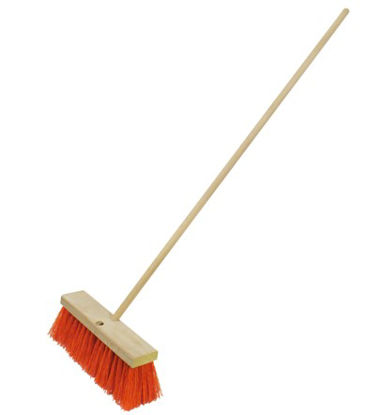 Picture of Kraft Tool Co.® - 18" Heavy Duty Orange Sweeping Broom With Handle