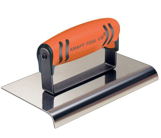 Picture of Kraft Tool Co.® - 6" x 6" 1/2"R Stainless Steel Cement Edger with ProForm® Handle