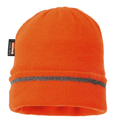 Picture of Portwest Reflective Trim Knit Hat Insulatex Lined, Orange
