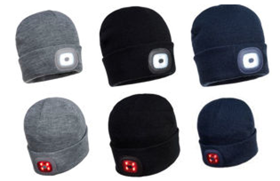 Picture of Portwest Beanie / Hat With Rechargeable Twin LED Light